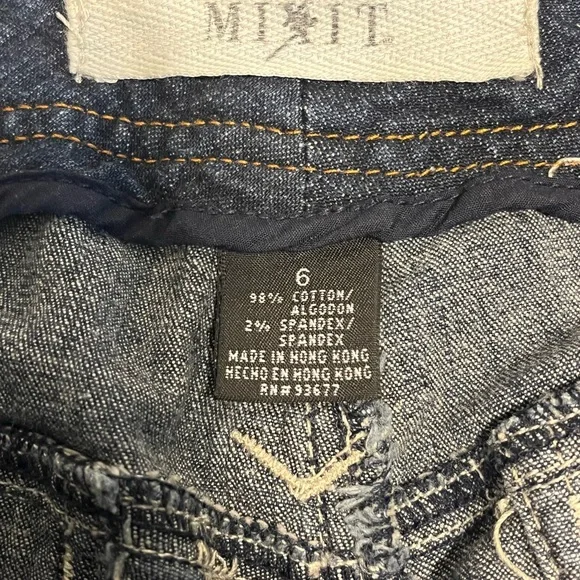 Mix It Dark Y2K Stylish Utility Inspired Y2K Cropped Jeans, Sz 6, Blue Dark Wash - Picture 4 of 4